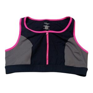 Torrid Active Black Pink Front 3/4 Zip Sports Bra Women’s size 2 (2X)